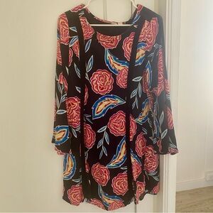 Roxy bell-sleeve floral dress